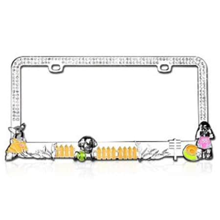 Dog Playground Design With Sparkling White Crystals Metal Frame